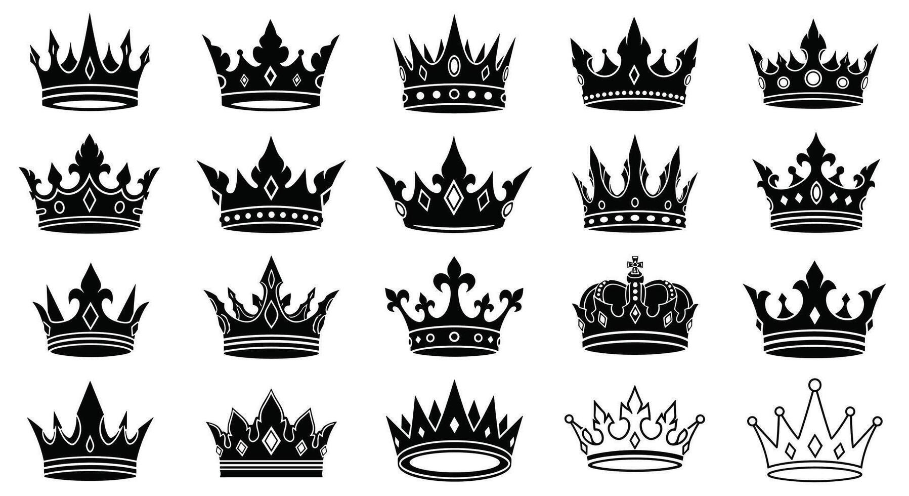 A Collection of Ornate Crowns Representing Royalty Power and Nobility Across History and Culture vector