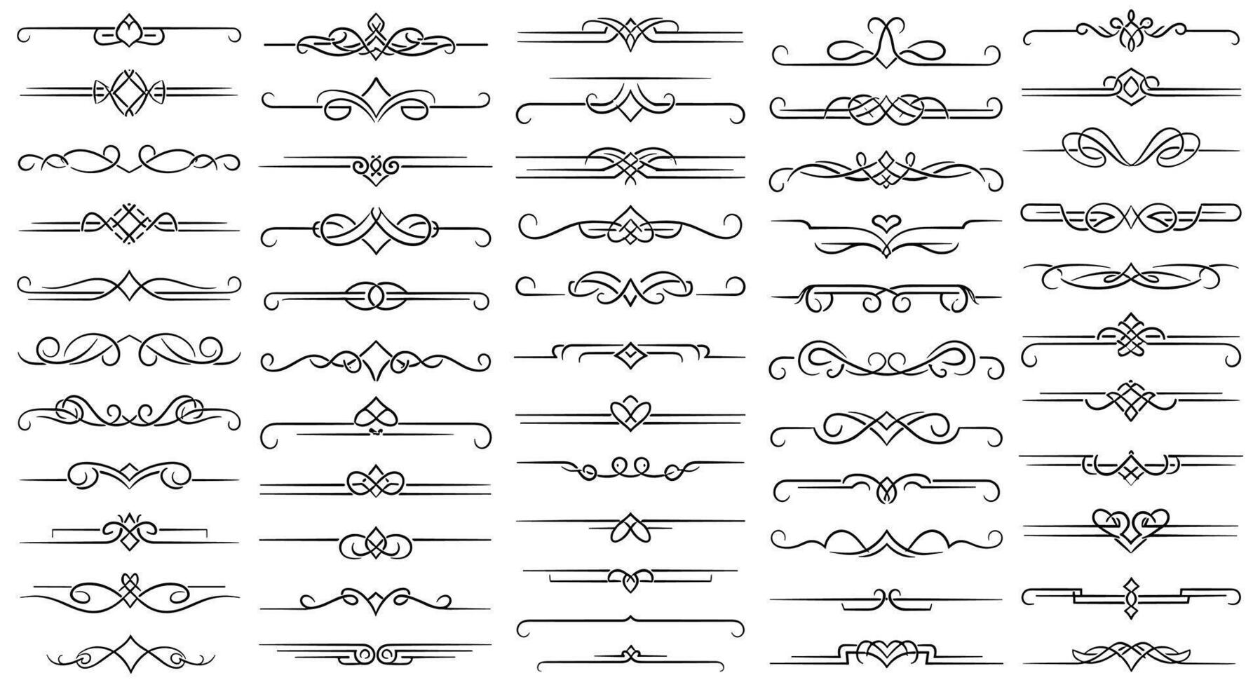 Assorted Line Dividers and Decorative Elements for Graphic Design and Web Design Project vector