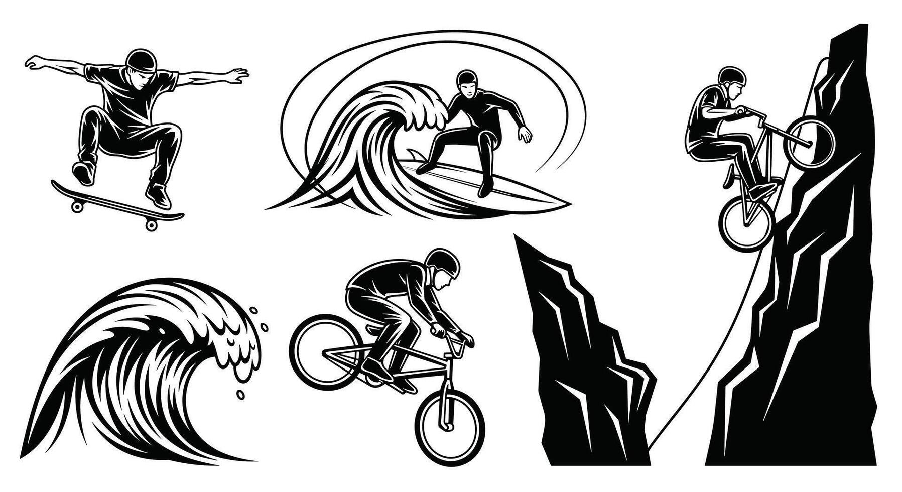 Embarking on Thrilling Extreme Sports Adventure Challenges Pushing Boundaries Exploring Limits and Excitement vector