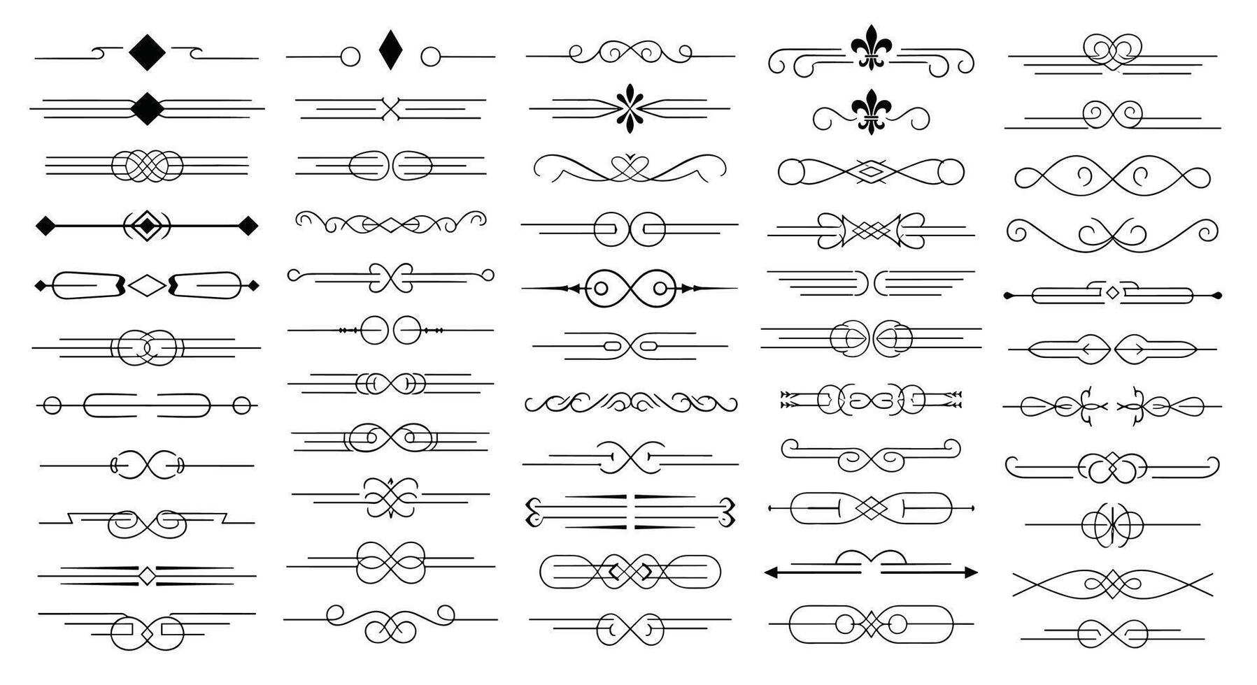 Collection of Decorative Dividers and Design Elements for Graphic Projects and Presentations vector