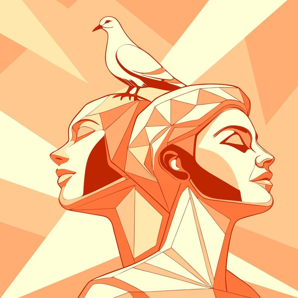 Harmony of mind and nature vector