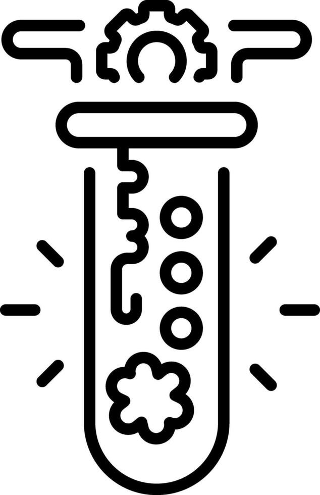 A linear style icon showing ai testing technology vector