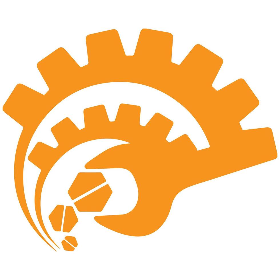 Abstract industrial gear icon for mechanical Car repair engineering technology design vector