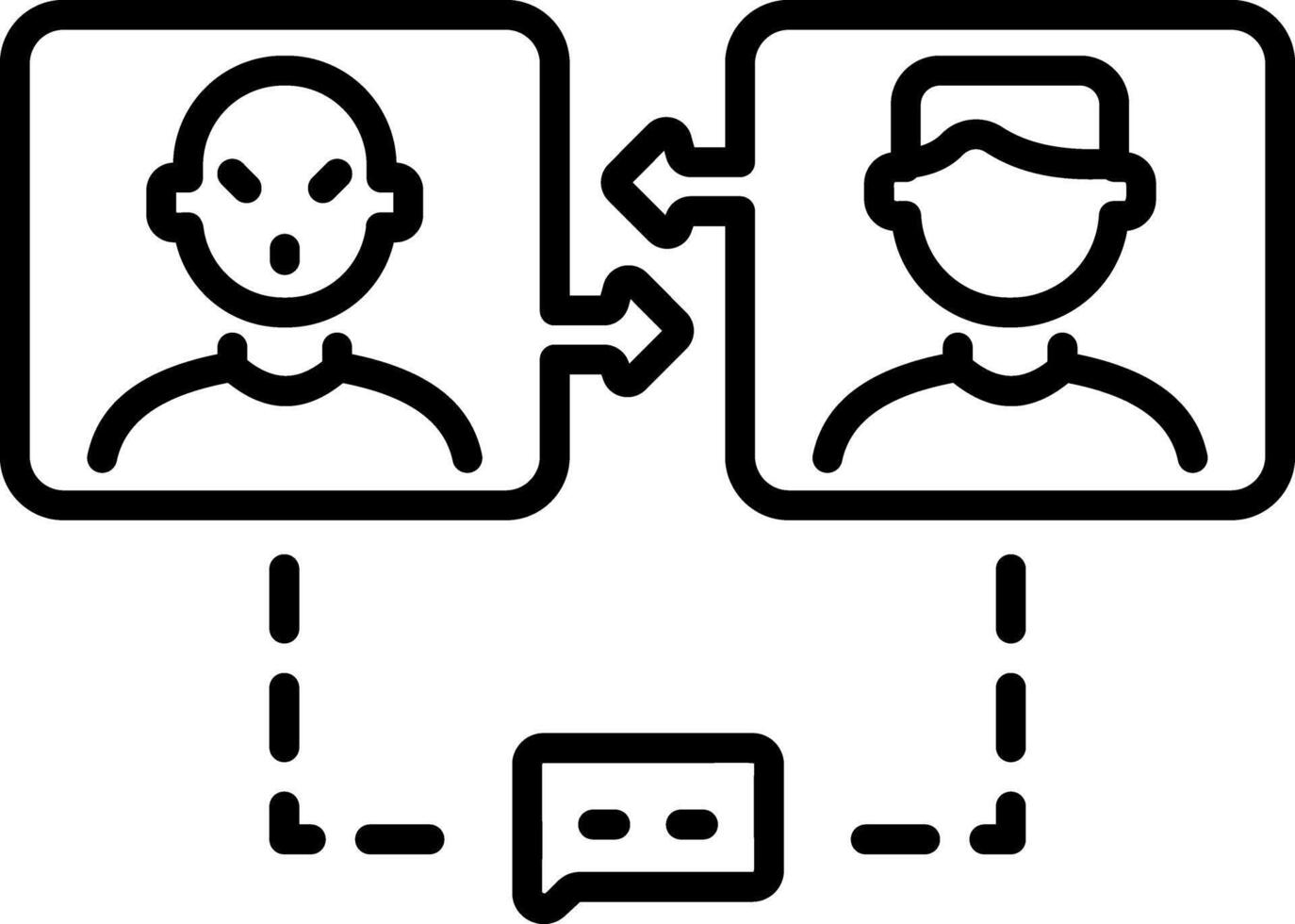 A line style icon showing a doppelg digital figure vector