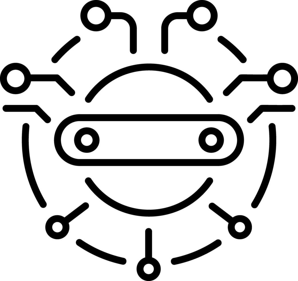 A linear style icon showing an ai orb vector