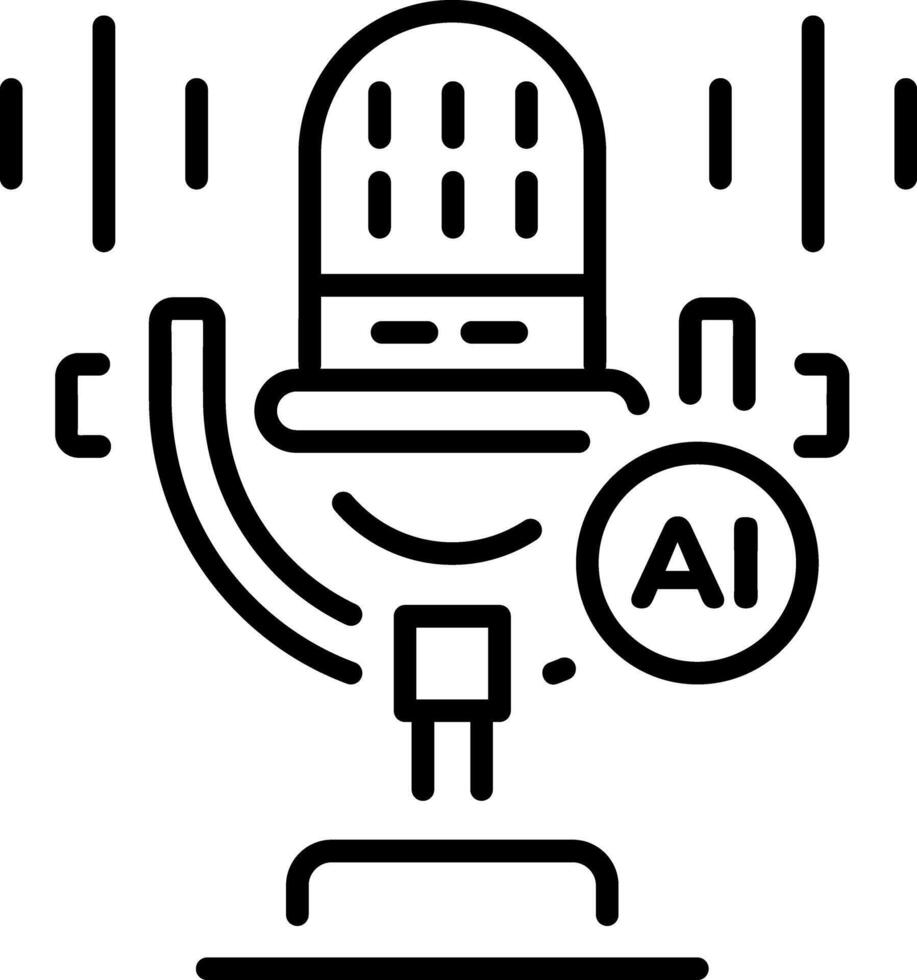 A linear style icon showing ai speech vector