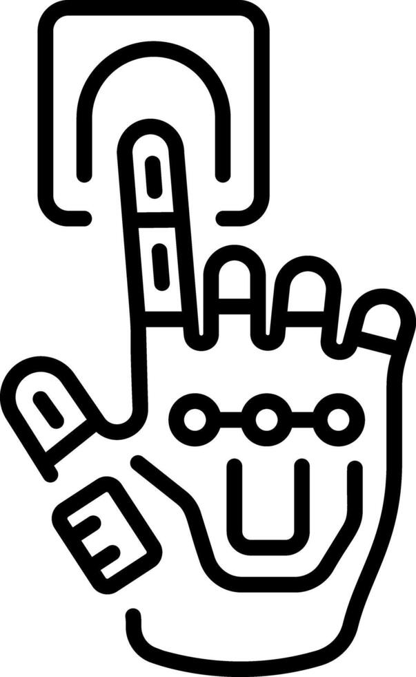 An outline style icon representing robot interaction vector