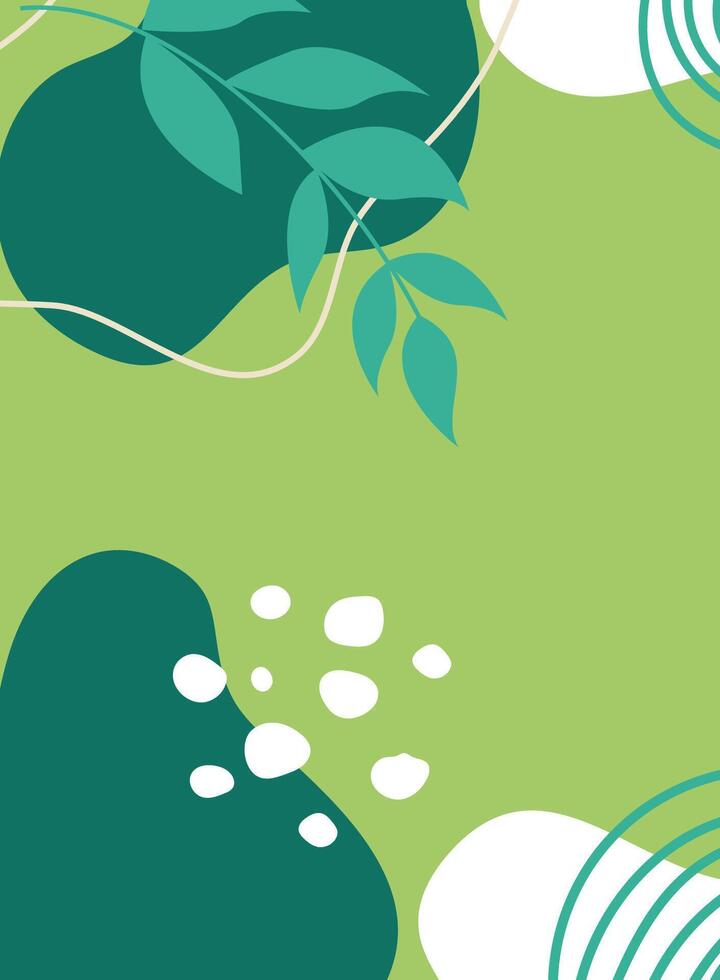 Abstract Green Botanical Composition vector