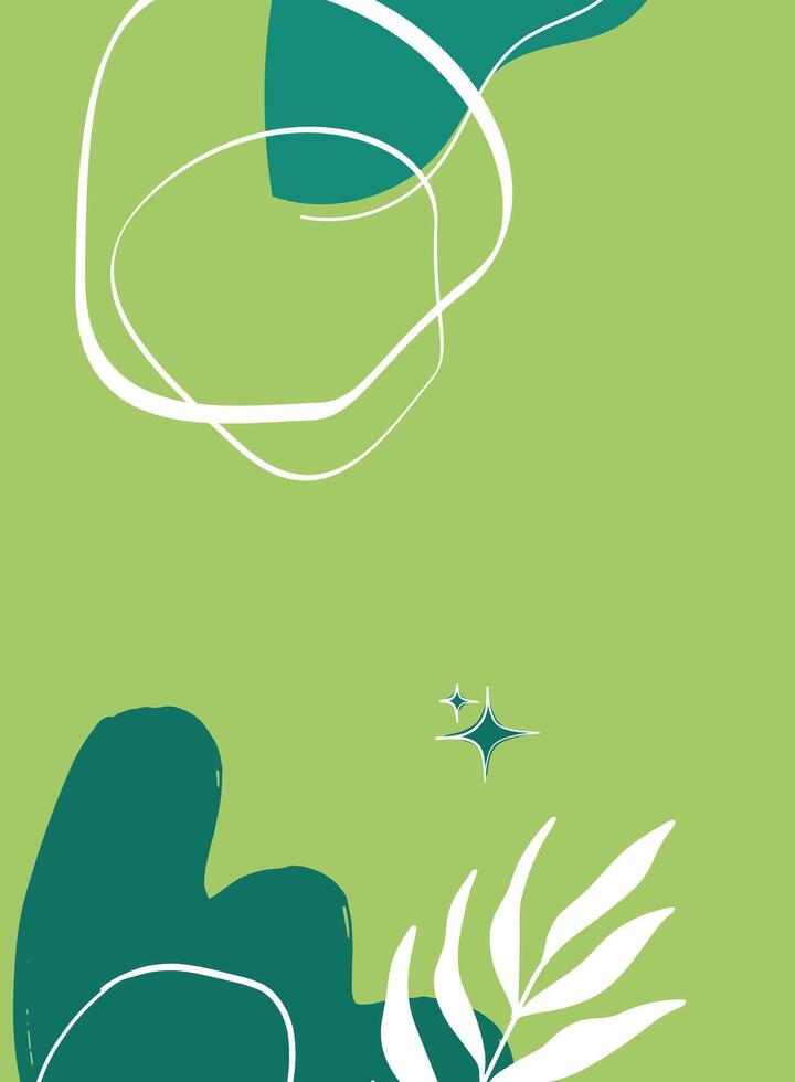 Abstract Composition with Organic Shapes and Botanical Elements vector