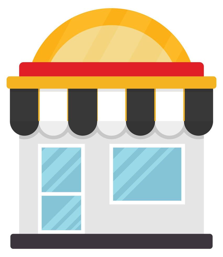 Store flat icon isolated on white background. vector