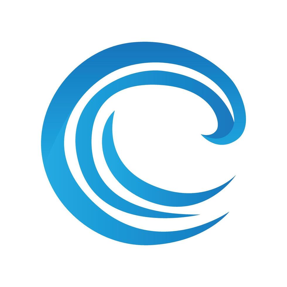 abstract blue wave ocean logo design concept idea vector