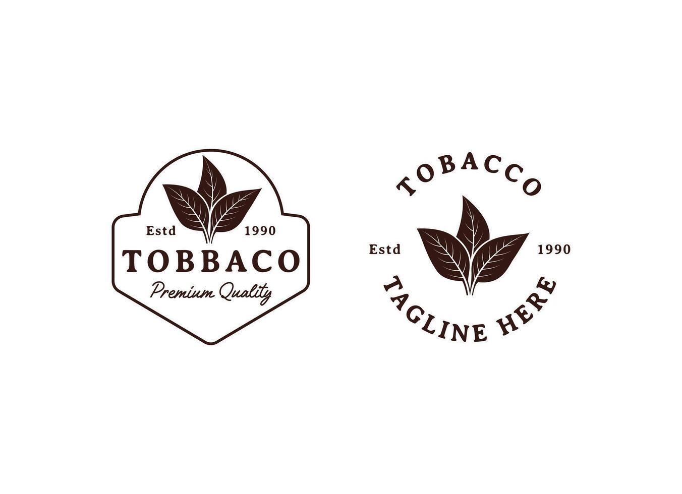 Vintage Tobacco Leaves. Rustic Farming Logo Design vector