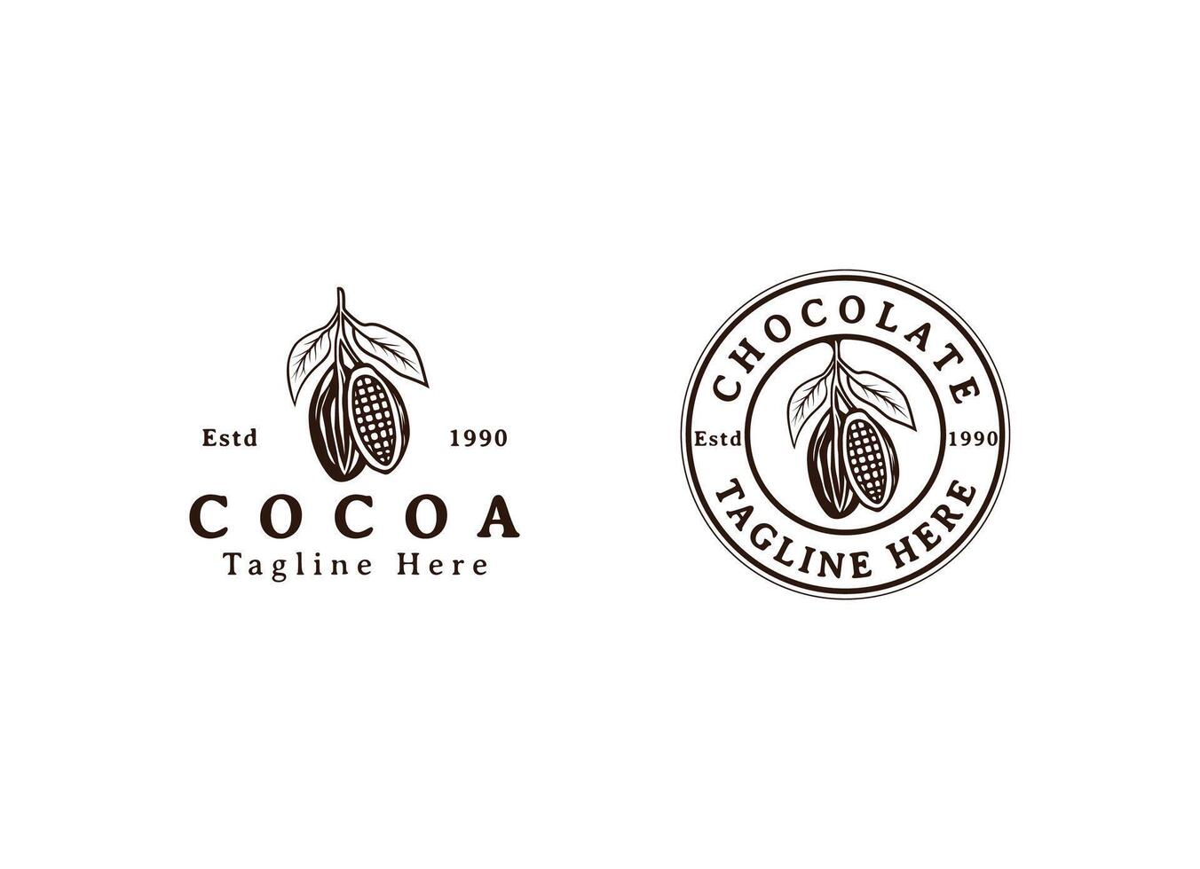 Bean to Bar, Classic Chocolate Branding Logo Template vector