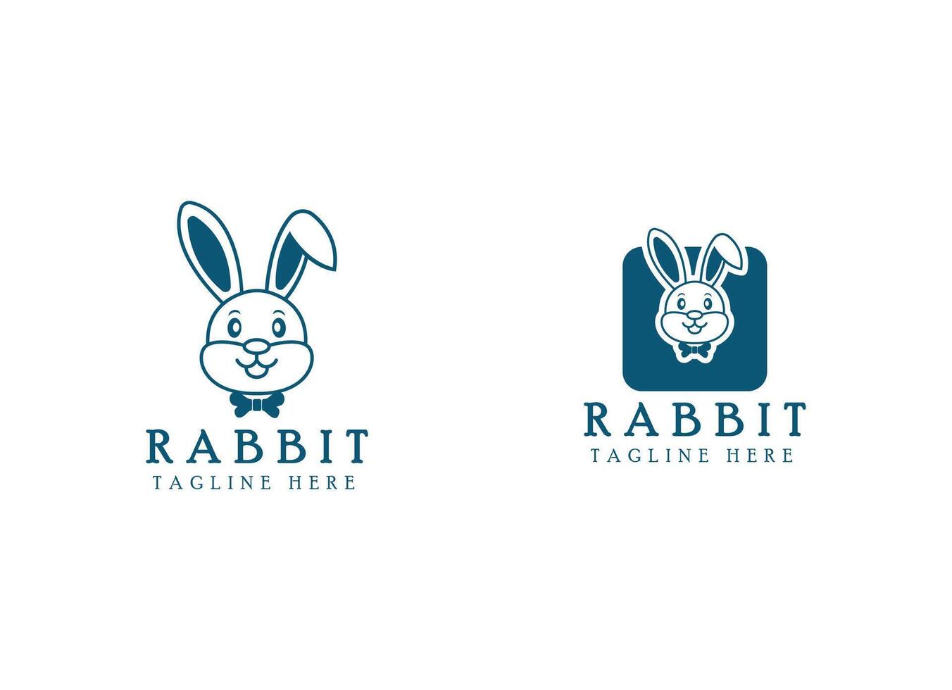 Funny Rabbit Logo Design. Head of rabbit logo for tech company vector