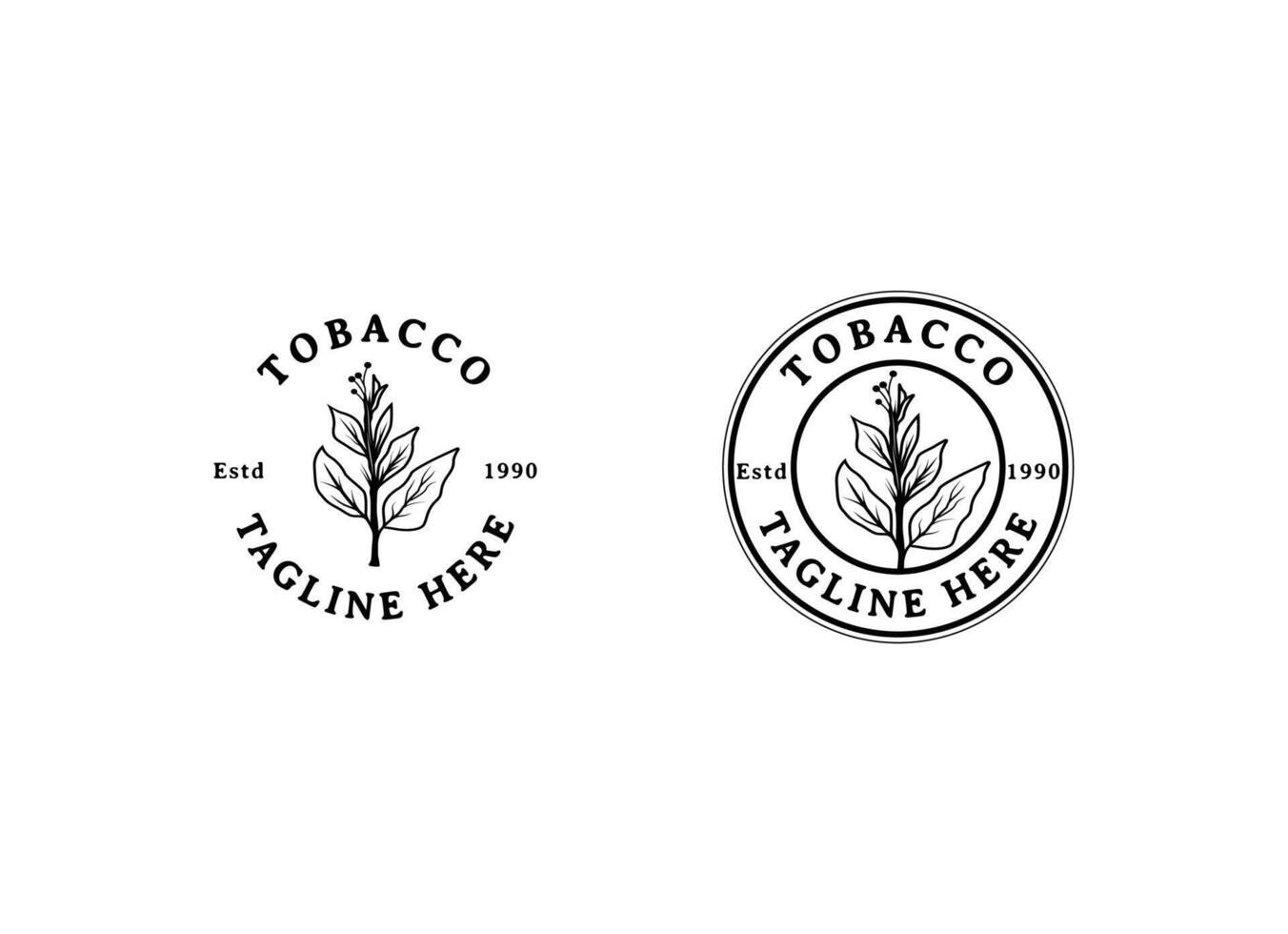Vintage Retro Hand Draw Sketch Tobacco Plant Tree Leaf Leaves vector