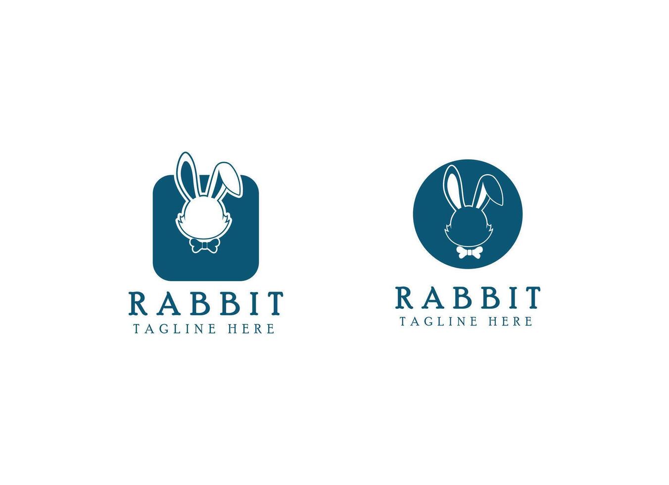 Simple head rabbit in clean style logo design template. Rabbit logo design vector