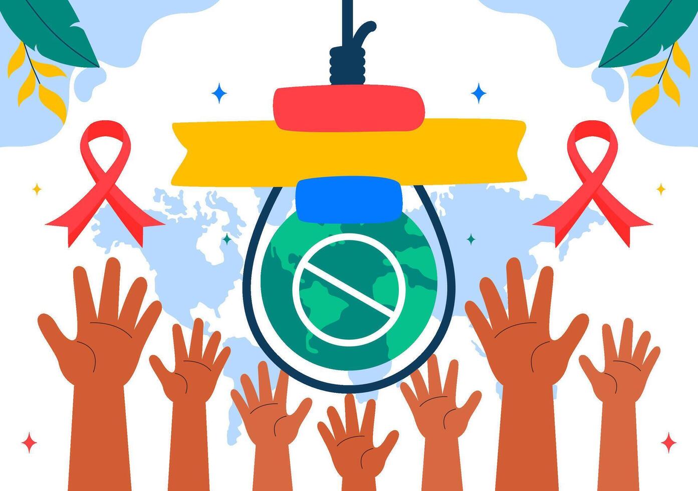 September 10 World Suicide Prevention Day with Rope and Hopeful Hands in a Cartoon Flat Style vector
