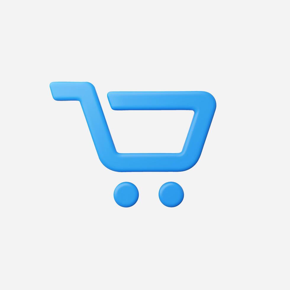 A minimalistic blue shopping cart icon on a clean background. vector