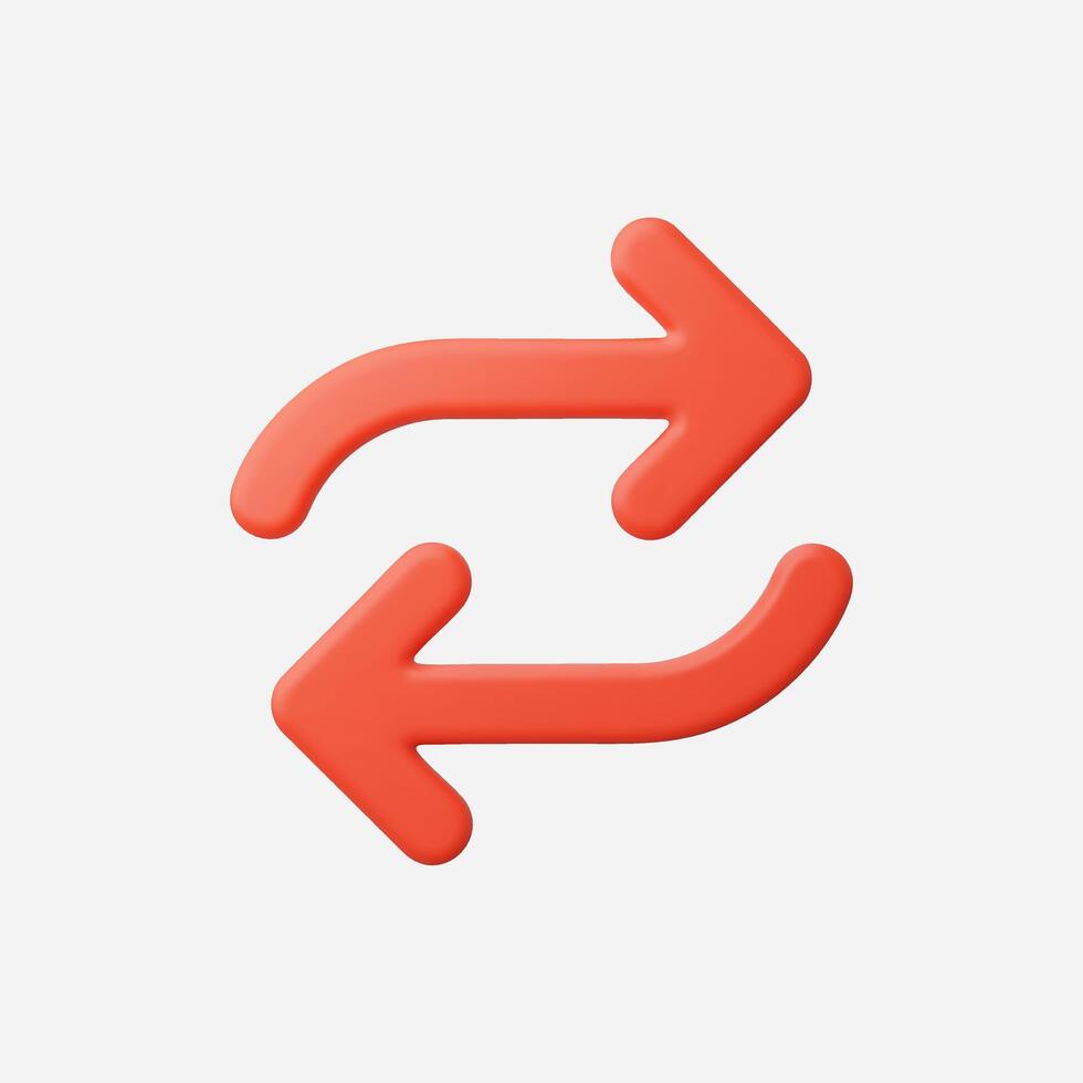 Stylized arrows symbolizing exchange and direction in vibrant orange. vector