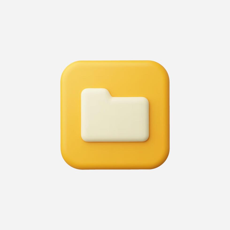 A bright yellow folder icon with a clean, modern design. vector