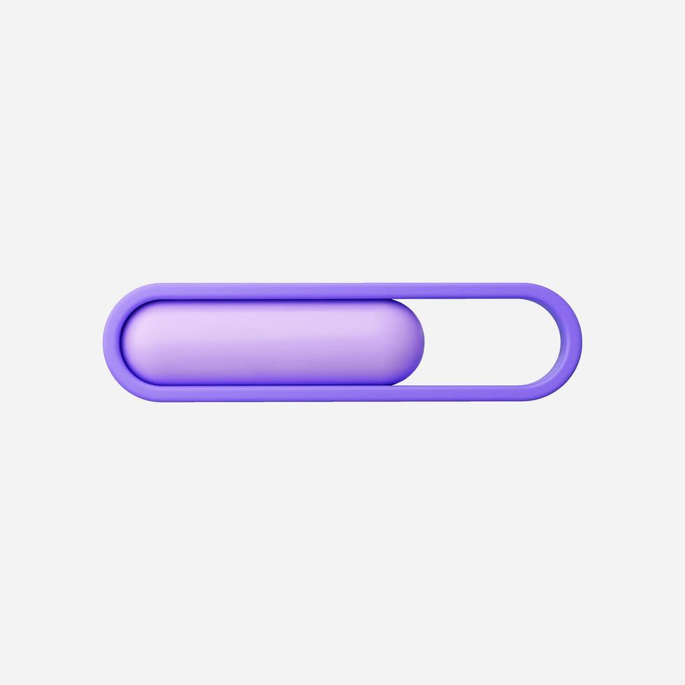 A modern purple toggle switch on a clean background. vector