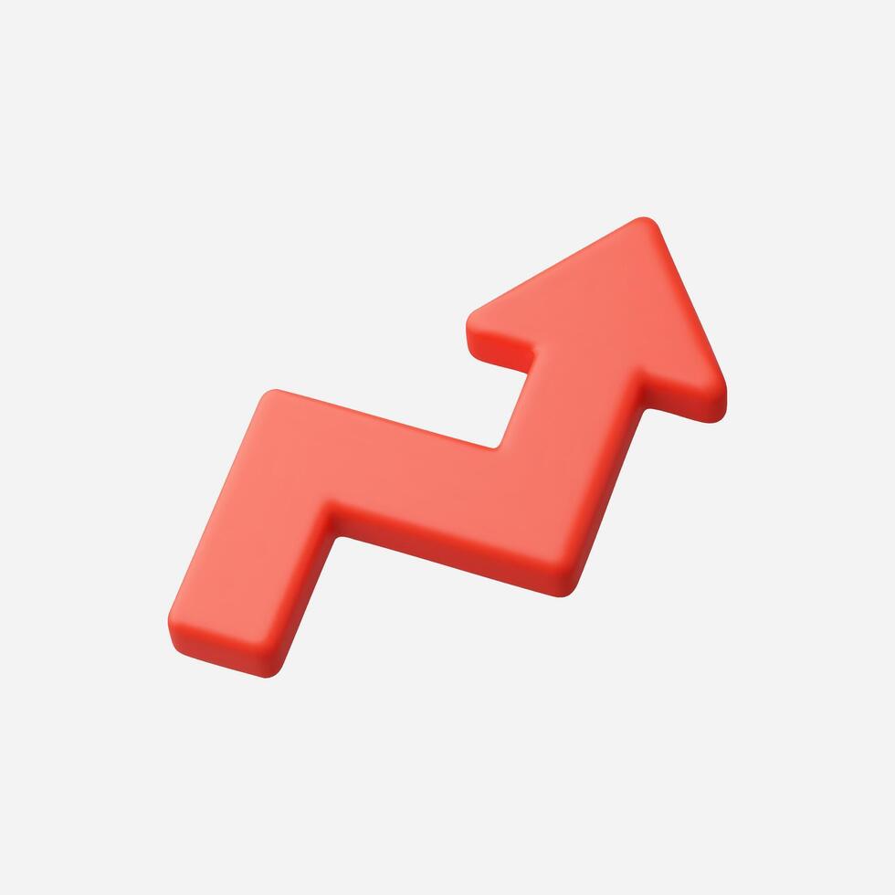 A bold red arrow symbolizing upward growth and positive trends. vector