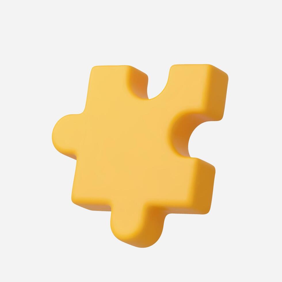 A bright yellow plastic puzzle piece, symbolizing creativity and play. vector