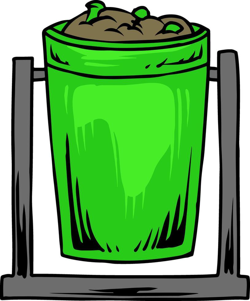 Full Yellow Public Bin vector