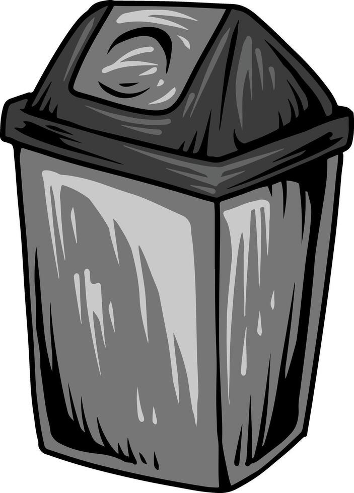 Grey Public Trash Bin vector