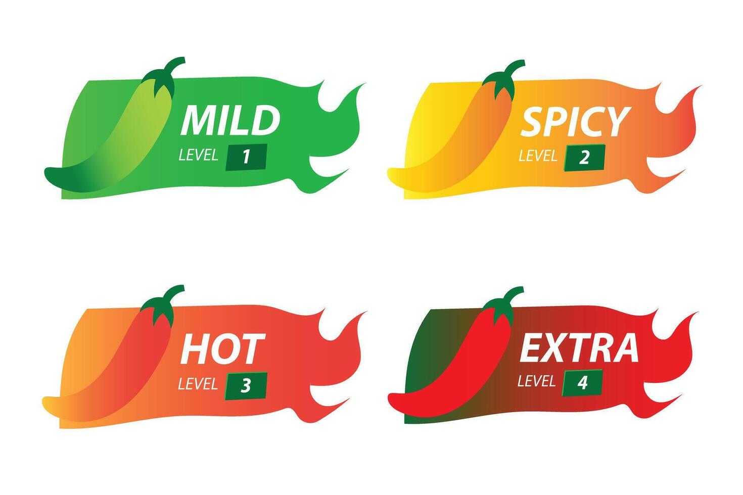 illustrating Spicy Level with chili peppers. vector