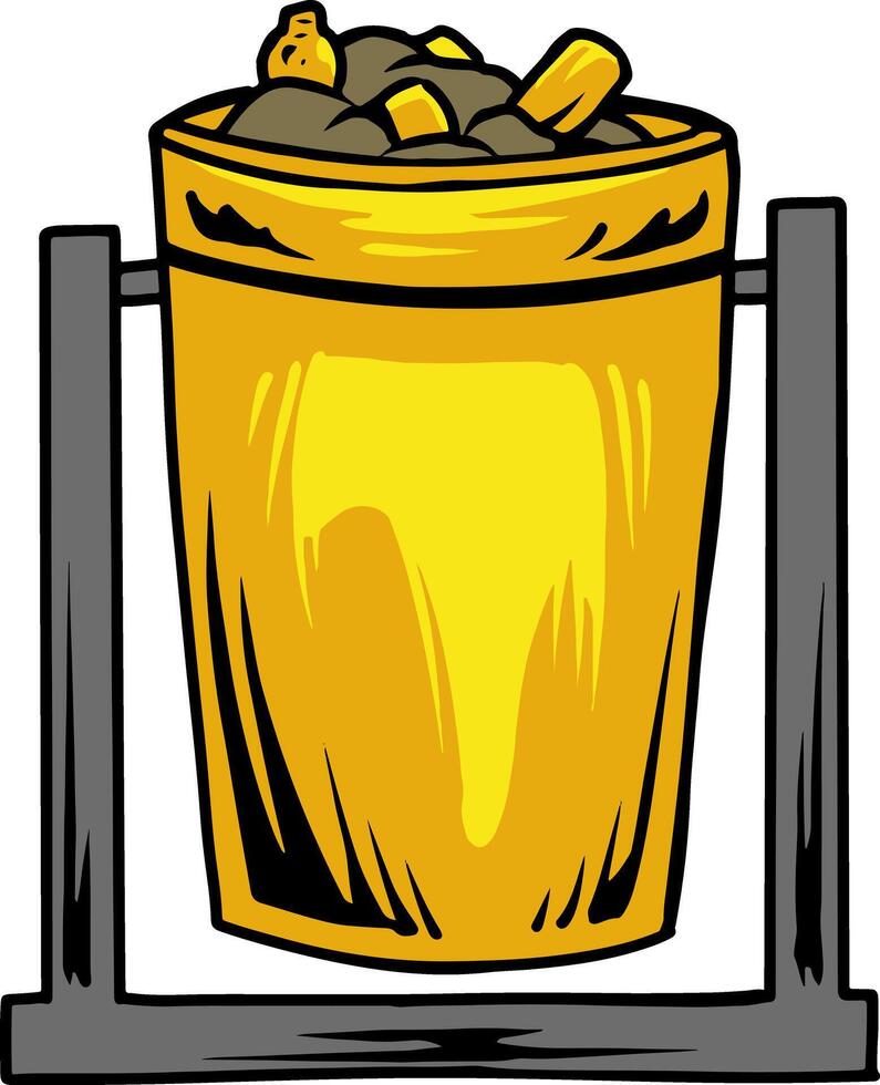 Full Green Public Bin vector