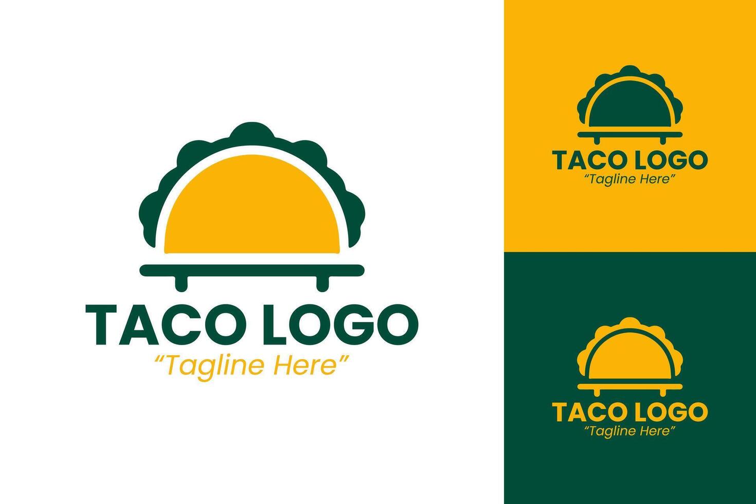 Vibrant Taco Logo in Yellow and Green for Taco Stand and Restaurant Branding vector