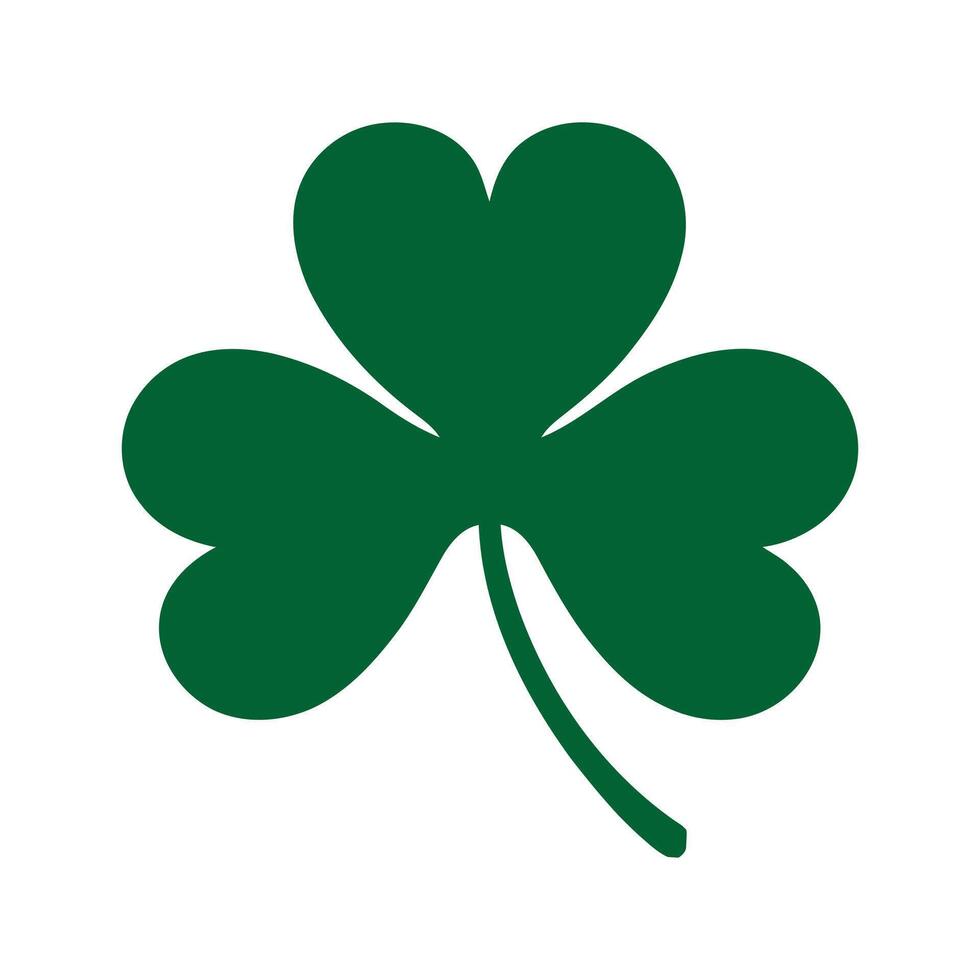 Simple green shamrock leaf illustration vector