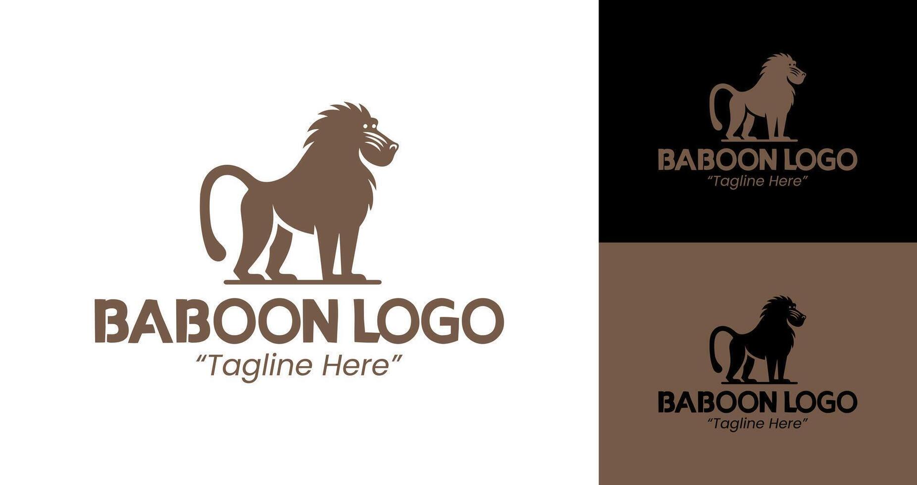Creative Baboon Logo in Brown and White for Business Branding and Corporate Identity vector