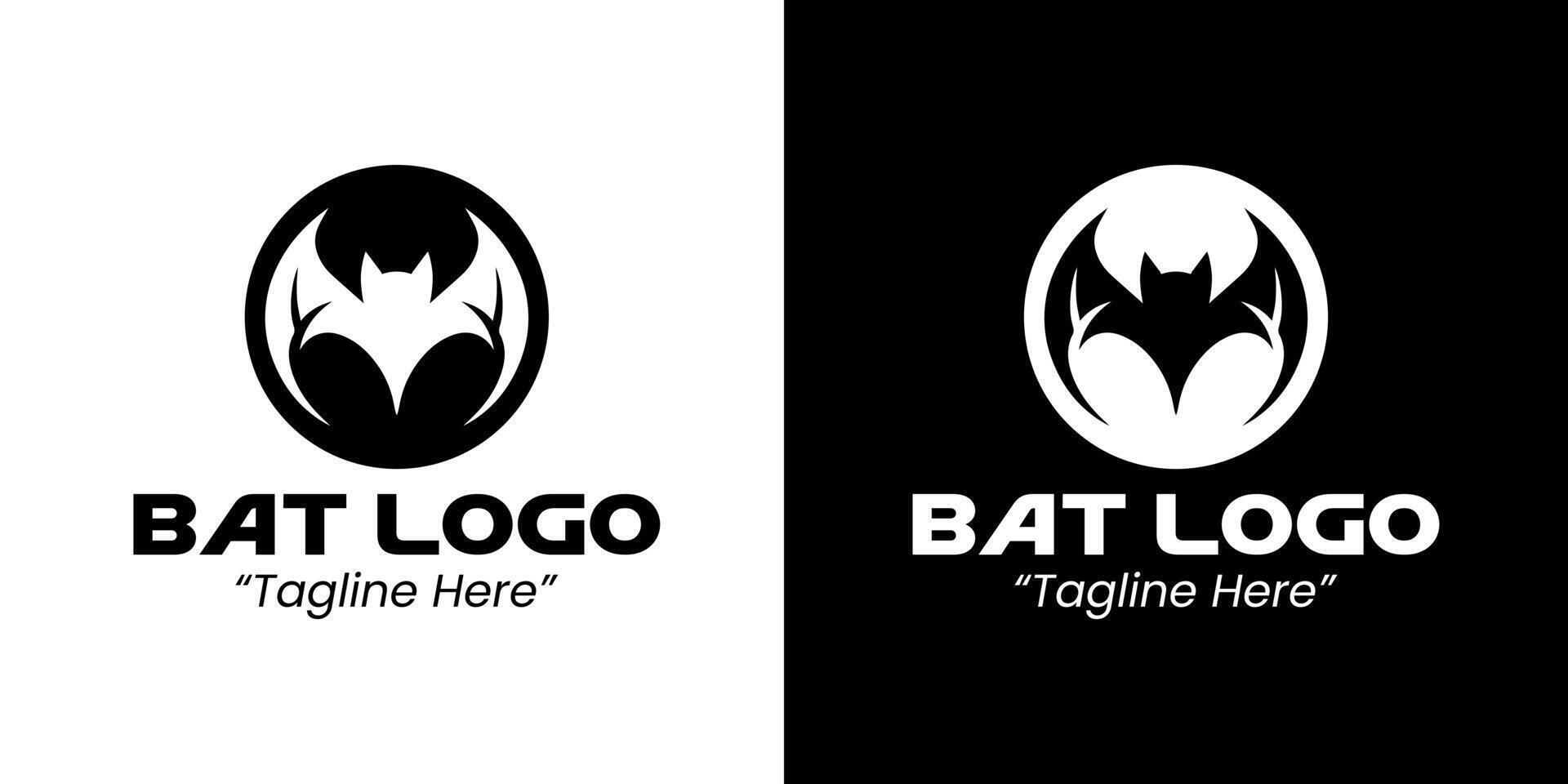 Modern Bat Logo in Black and White for Minimalist and Professional Branding vector