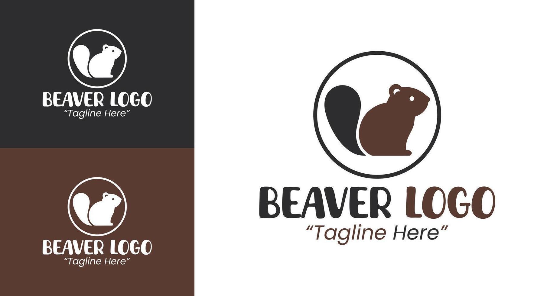 Modern Beaver Logo for Business Branding with Unique Design in Brown and White vector
