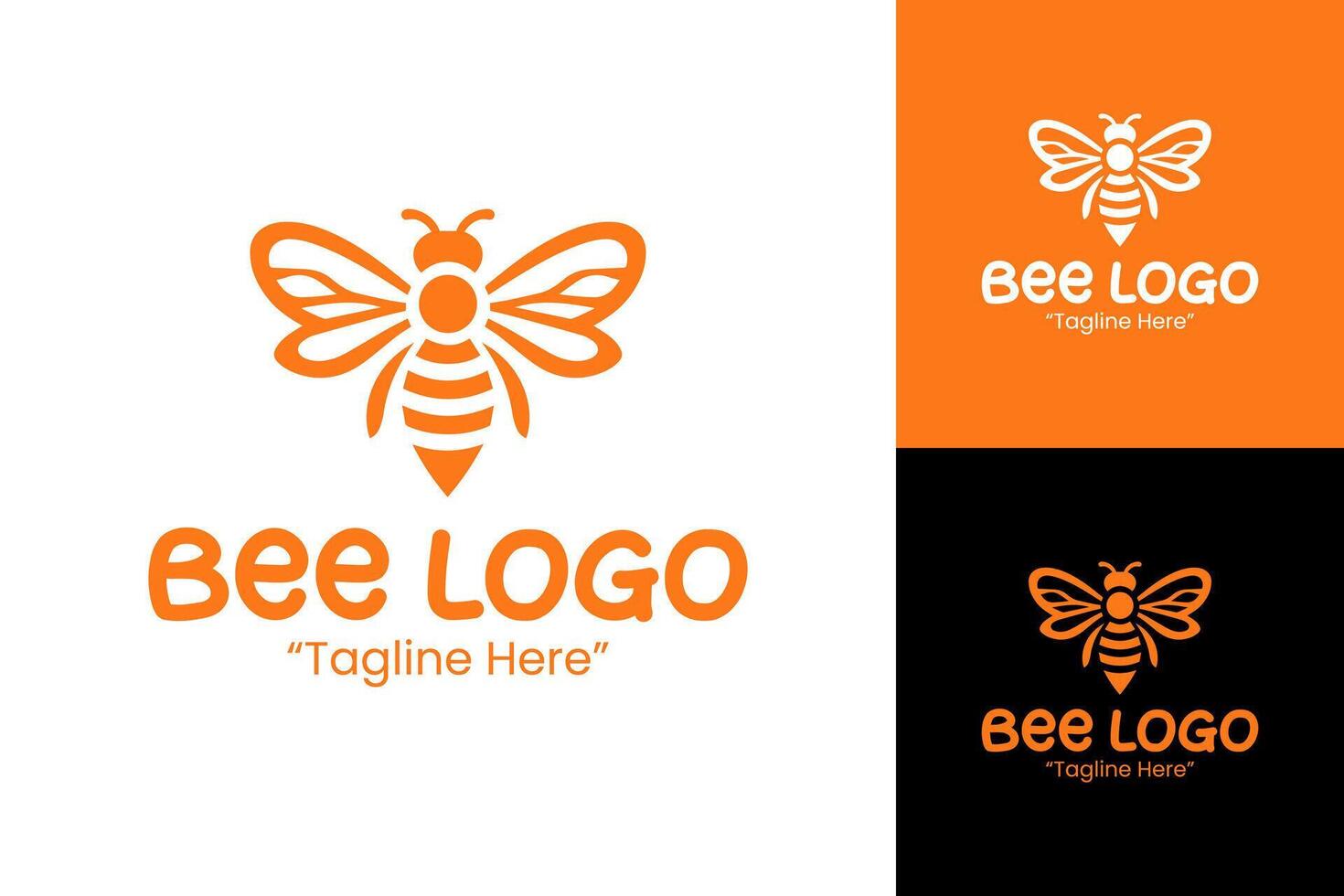 Creative Bee Logo Design in Orange and Black for Branding and Marketing vector