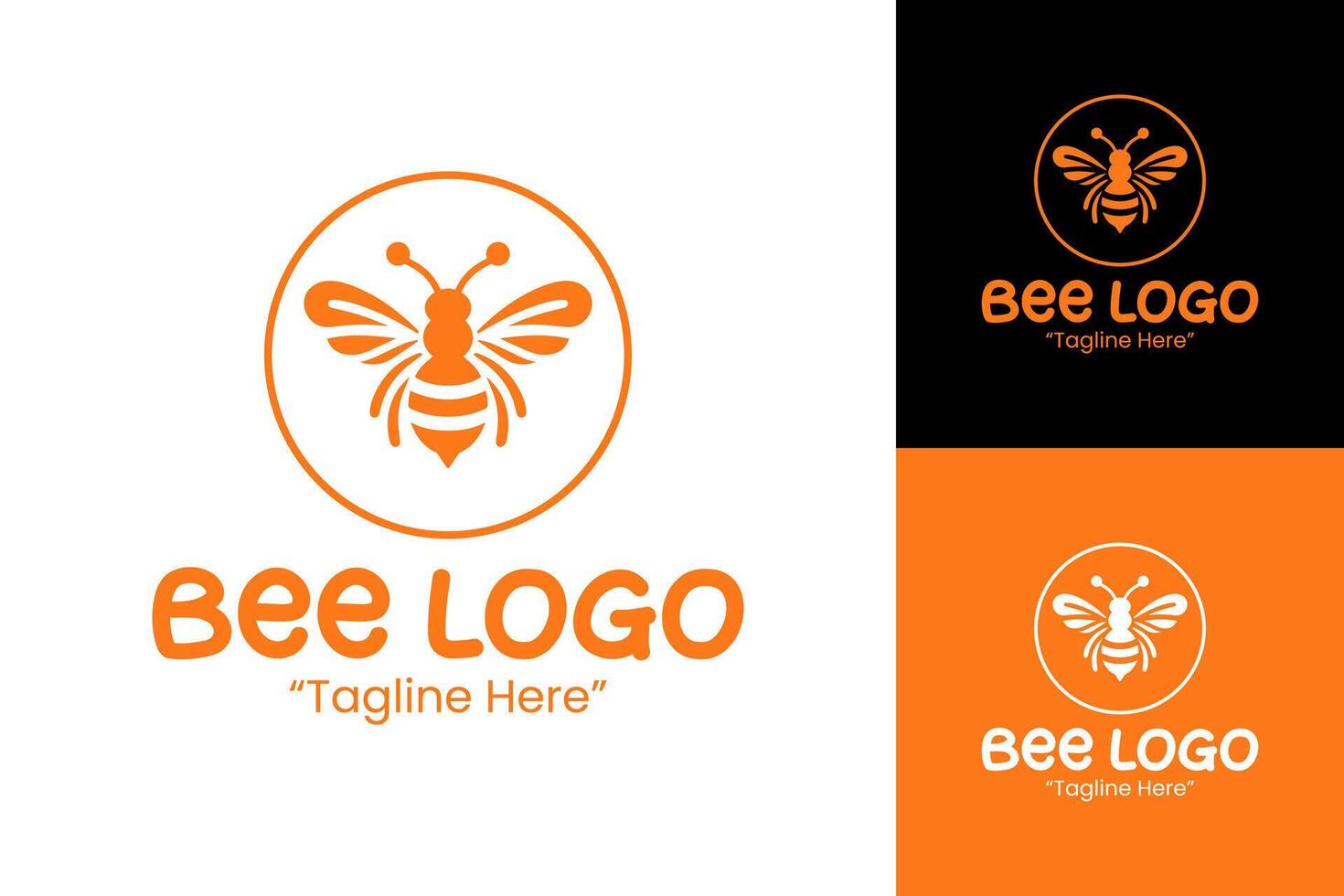 Sleek and Professional Bee Logo Design in Orange for Branding Solutions vector