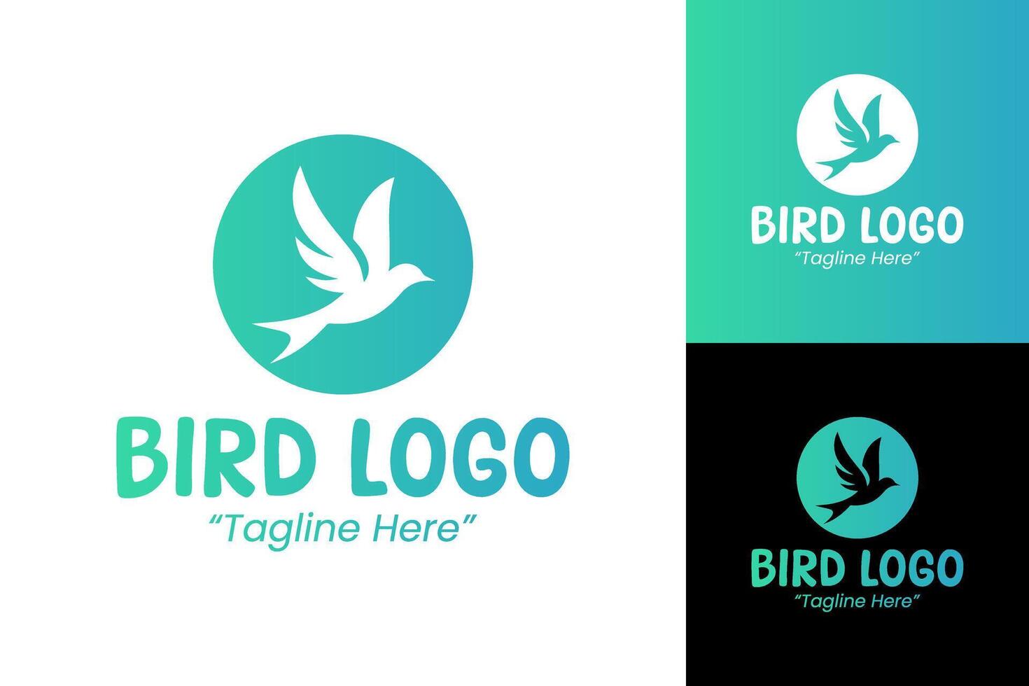 Elegant and Simple Bird Logo Design with Green and Blue Colors for Business and Marketing vector