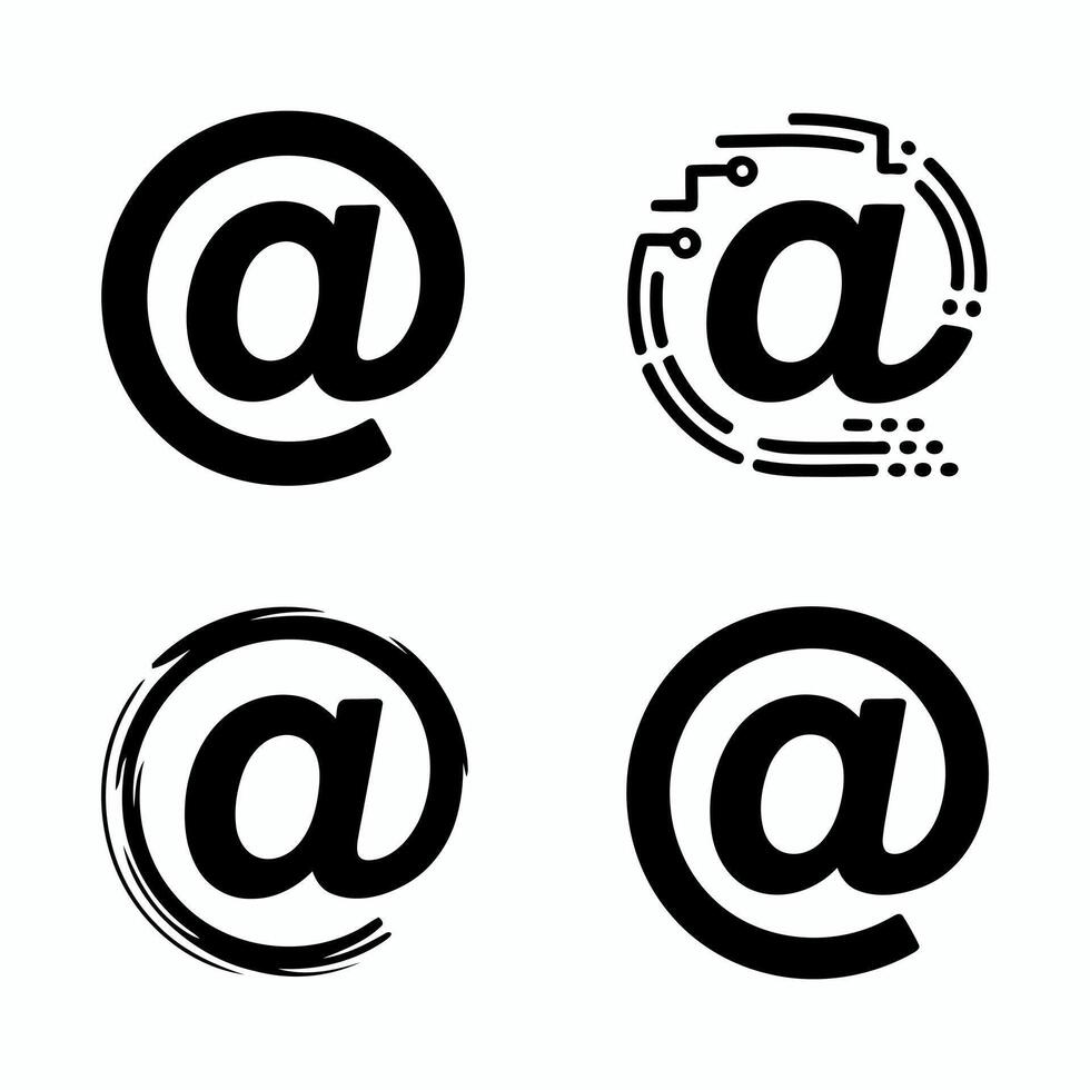 At symbol variations design concepts for email icons vector