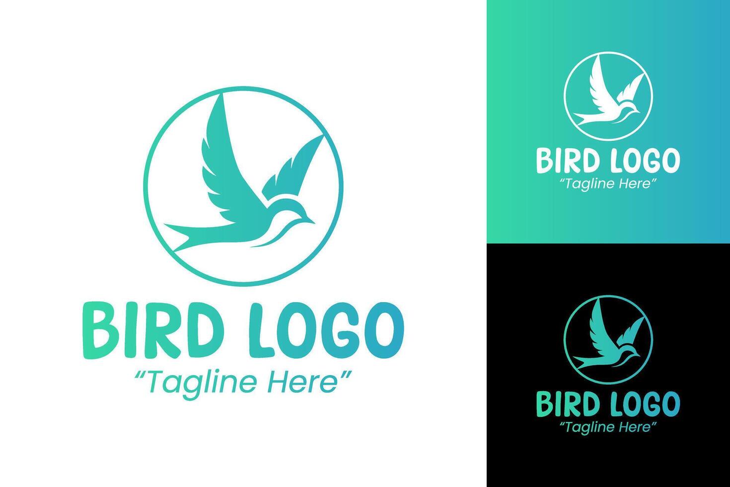 Unique and Professional Bird Logo in Blue and Green Gradient for Business Branding and Identity vector