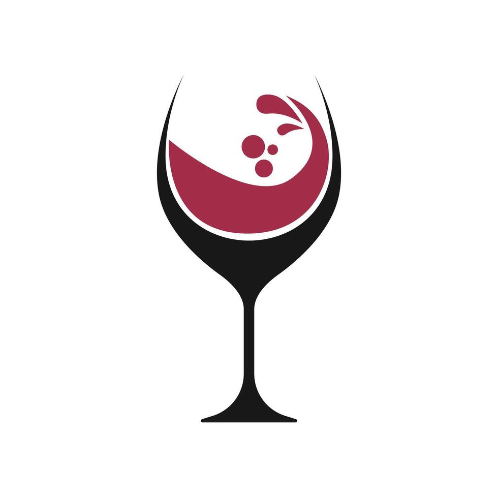 wine glass logo design with splash creative idea vector