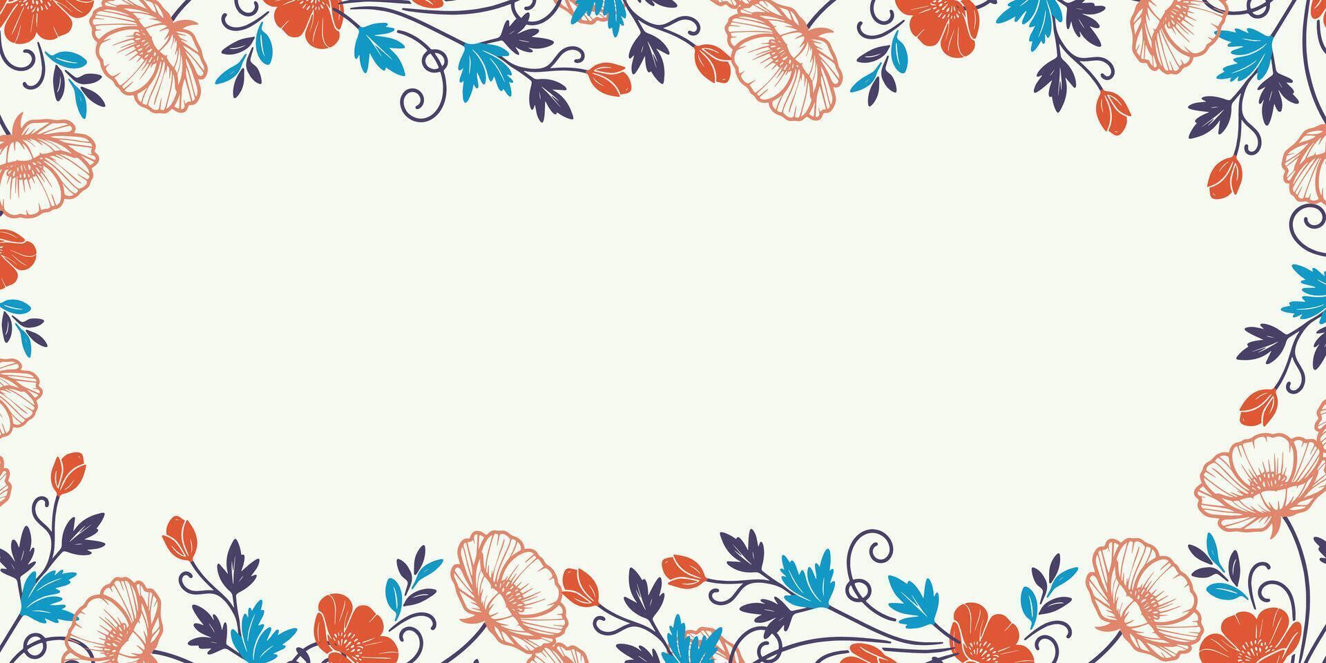 minimal floral texture with abstract stems and leaves.banner template for wall art and textile design.poster background for nature greeting card vector