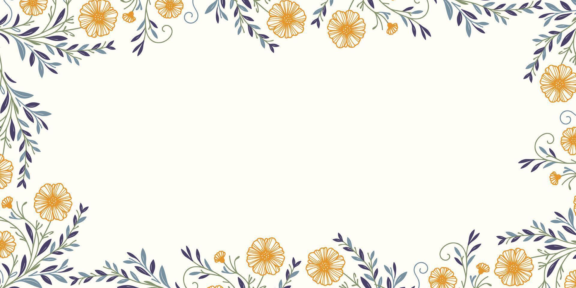 hand drawn floral texture with leaf and flower elements.wallpaper template for wedding poster.scrapbook and card design in abstract style vector