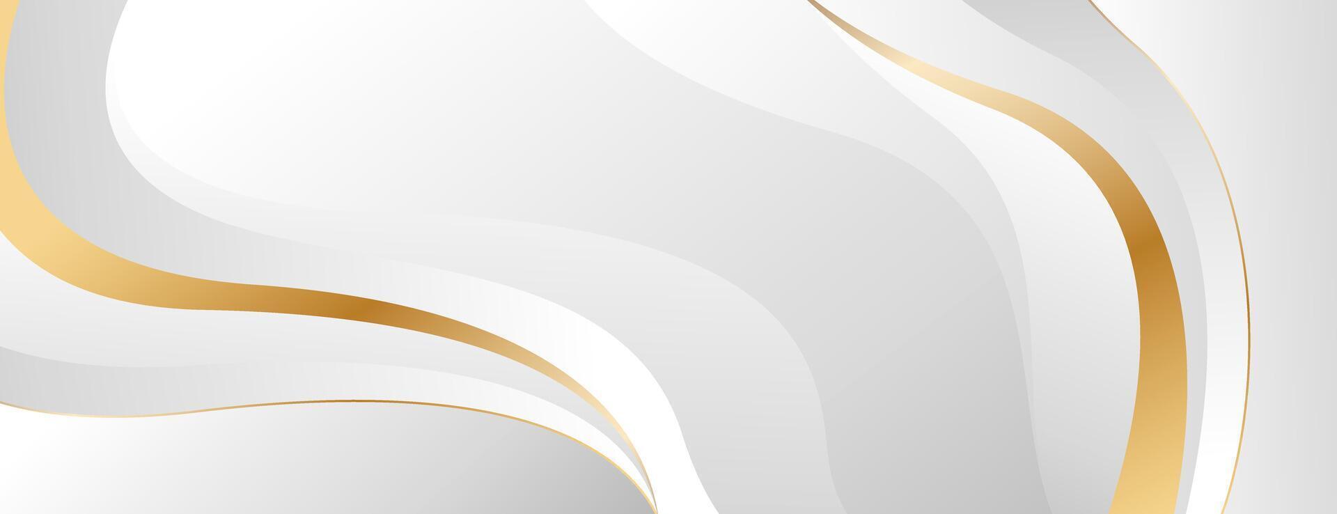 Minimalist white-gray luxury banner background vector