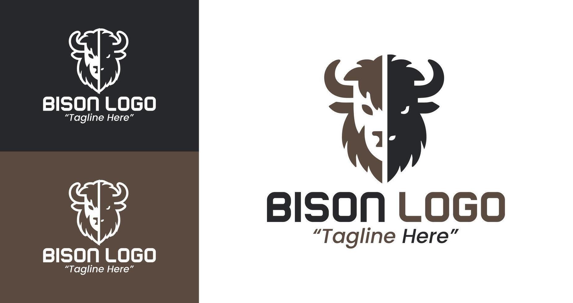 Professional Bison Logo Designs for Branding with Powerful and Bold Appearance vector