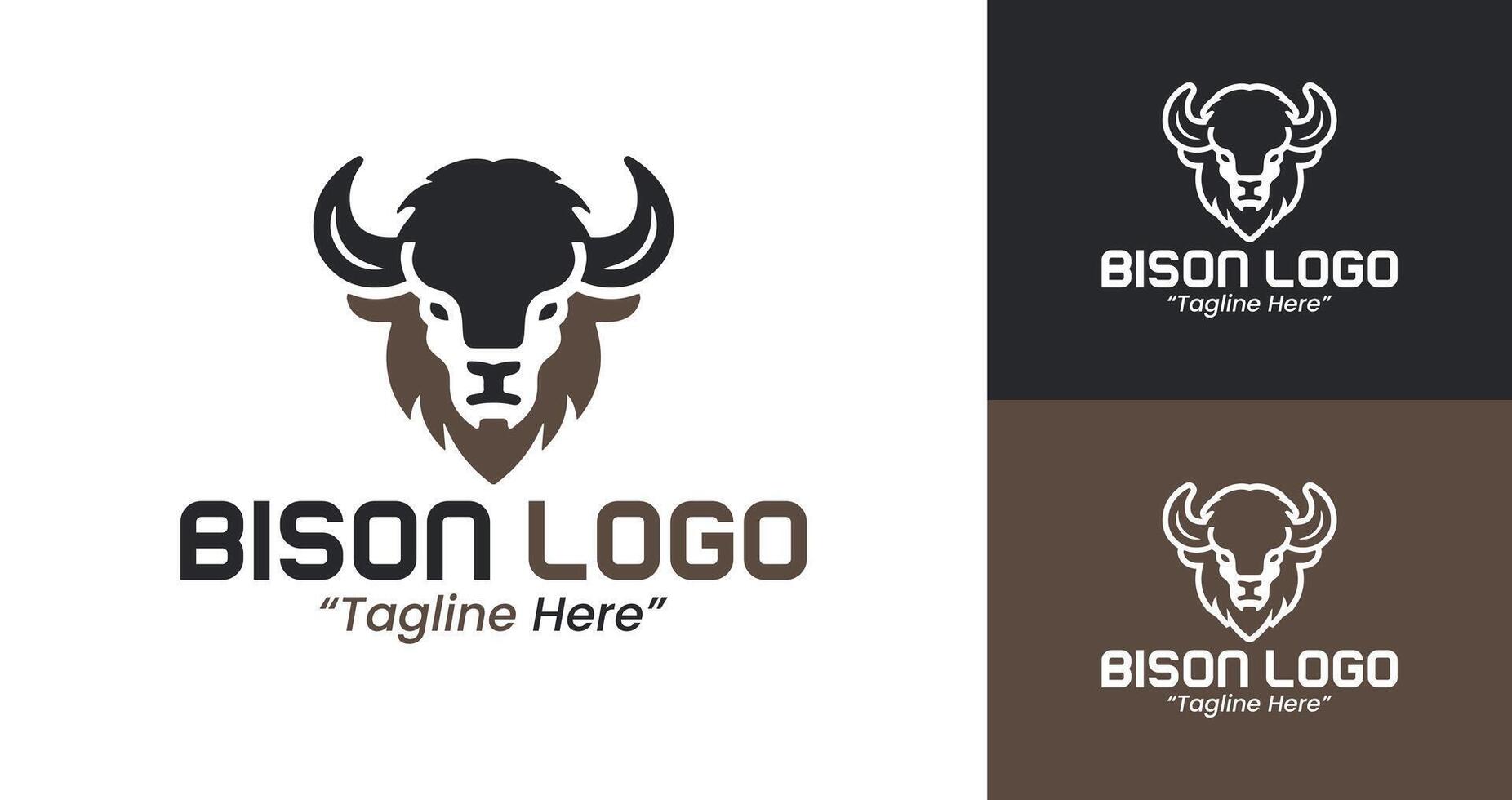 Creative and Elegant Bison Logo Design for Wildlife and Business Branding vector