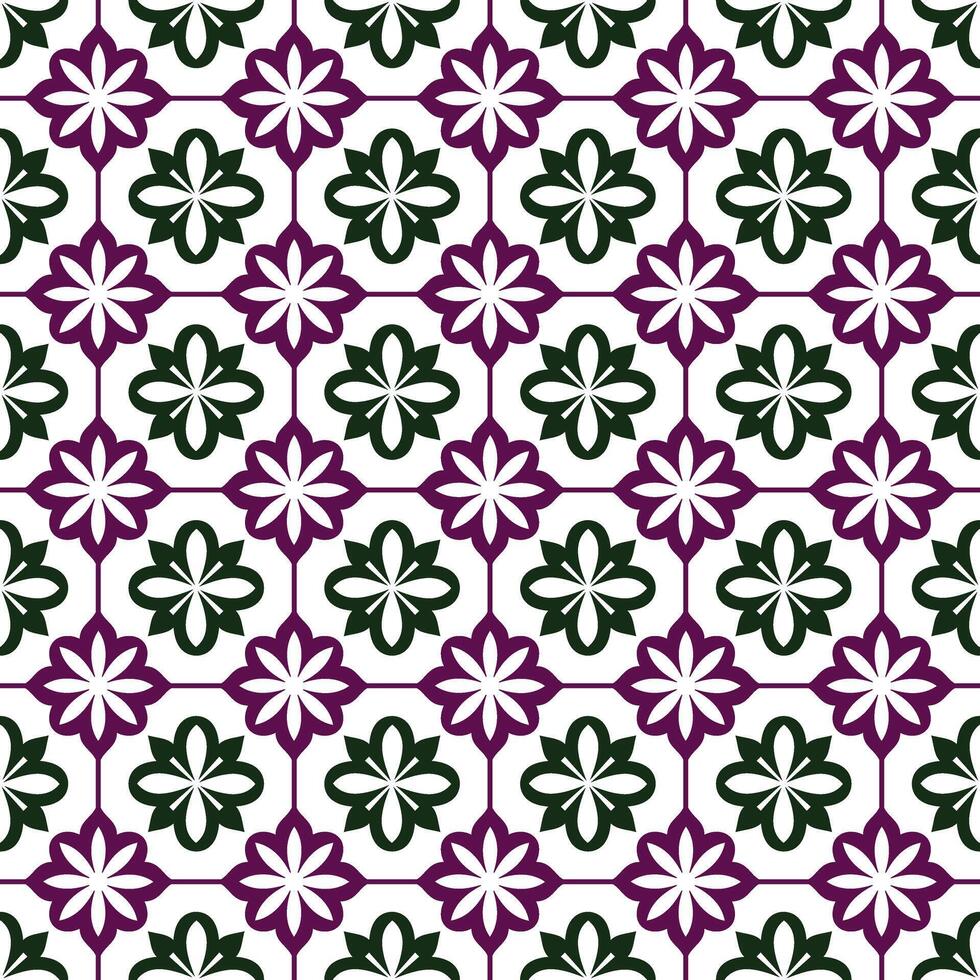 Minimalist Hand Drawn Flower Pattern, Seamless Floral Design with Geometric Accents for Textiles vector