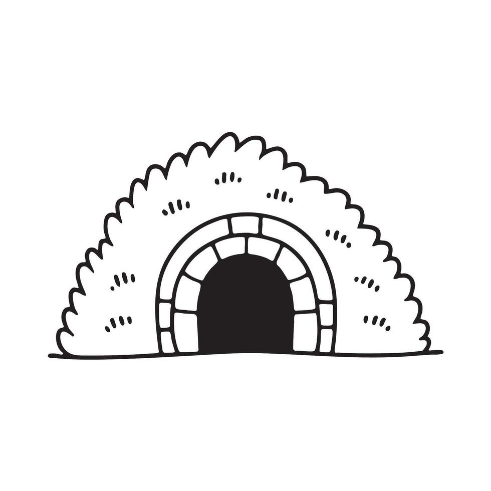 An illustration of letter U next to underground tunnel.eps vector