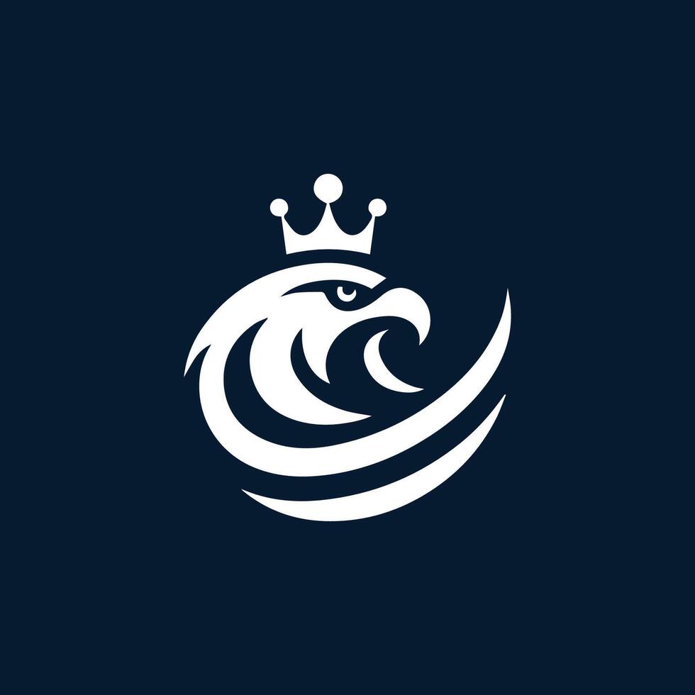 eagle logo with crown on it vector
